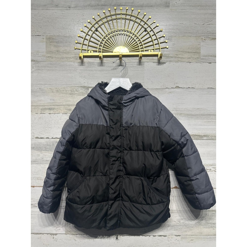 Black Fleece Lined Jacket Wonder Nation Kids XS 4-5 EUC